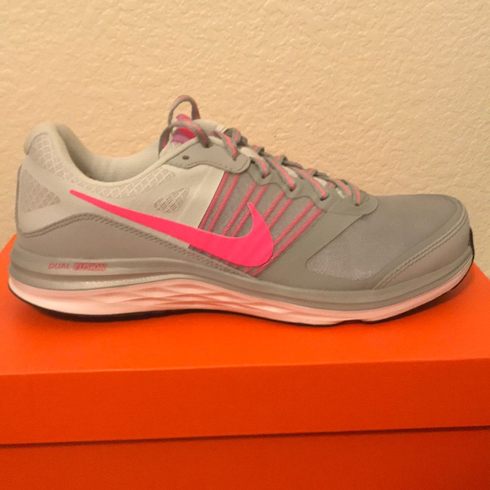 Nike Pink and Gray Athletic Shoes for Performance